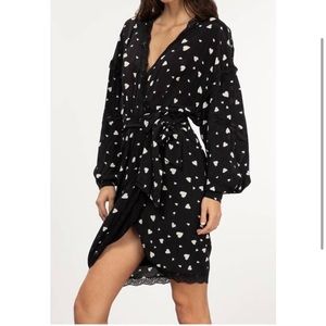 ESSENTIEL ANTWERP zuffalo lace detail wrap dress in black NEW Size 6